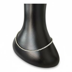 Rhinestone Tennis Necklace - Rhinestone Silver Statement